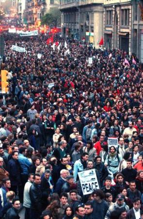 Manifestação em Barcelona a 16 de Março contra a cimeira europeia