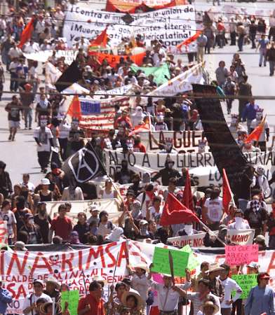 Aspecto da manifestação de 21 de Março em Monterrey