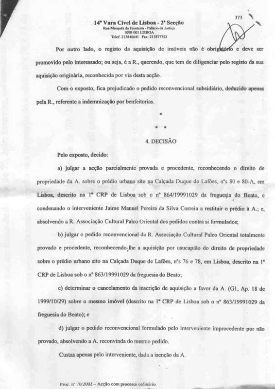 Decisão do Tribunal
