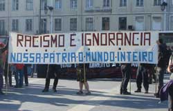 A manifestação na Praça da Figueira