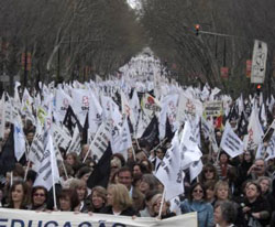 Manifestação de professores, 8 de Março de 2008