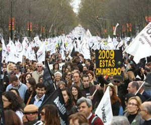 Manifestação de professores, 8 de Março de 2008