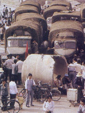 Barricadas num bairro de Pequim