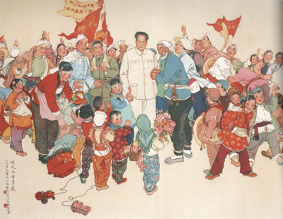 Ao lado de Mao, a 1ª brigada de produção da comuna popular “O Oriente é Vermelho”