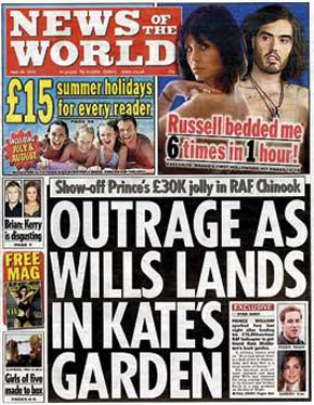 Capa do jornal News of the World