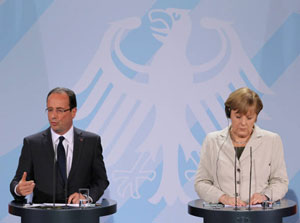 François Hollande e Angela Merkel