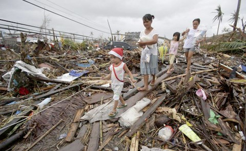 A destruição causada pelo tufão nas Filipinas