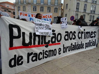 Concentração contra a violência policial e o racismo