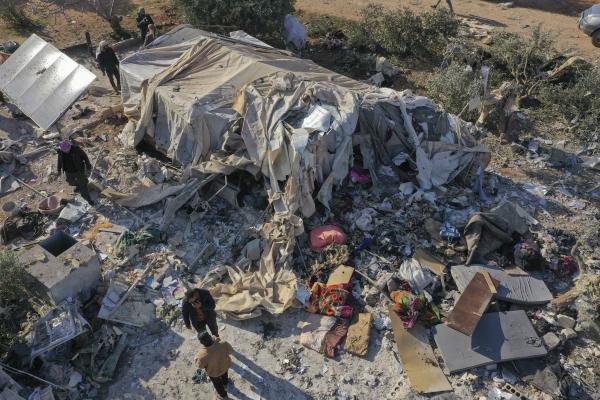 Um campo de deslocados internos sírios a norte de Idlib