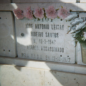 Flores colocadas na campa de Ribeiro Santos